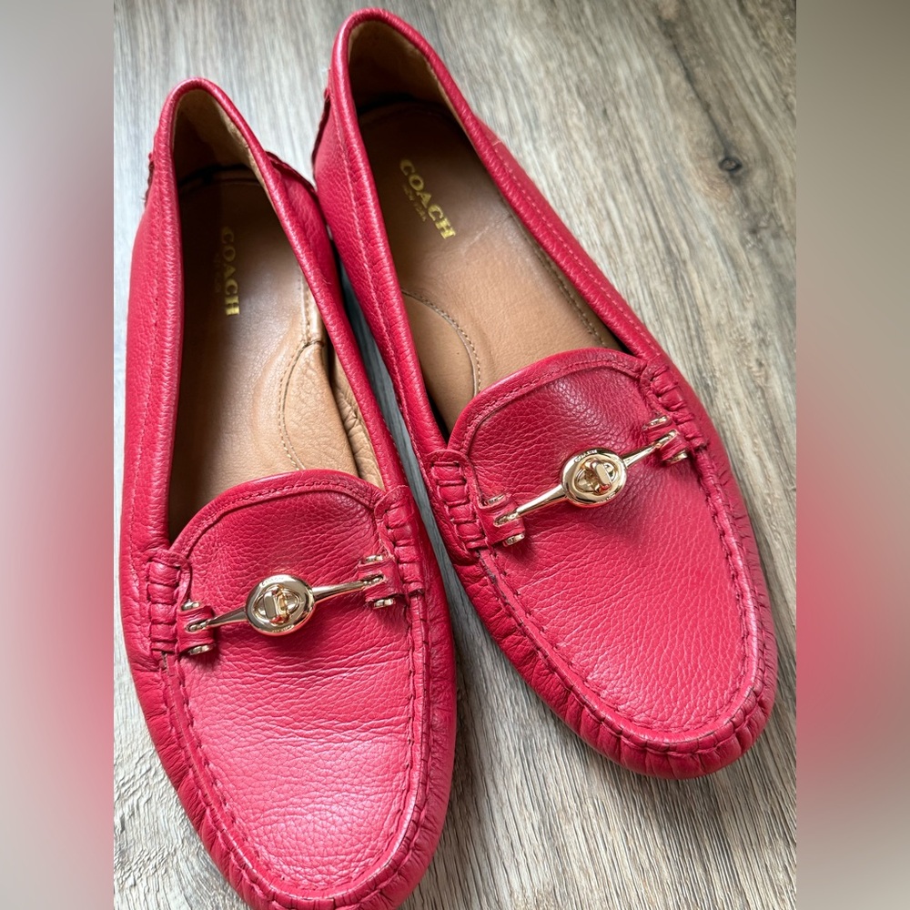 SoldπππππCoach Arlene Turnlock Leather Loafers Size 9B - Picture 2 of 8